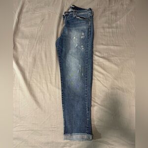 Universal Thread Mid Rise Boyfriend Crop Distressed Women Jeans